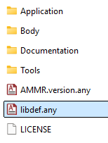 Location of libdef.any in the AMMR root folder
