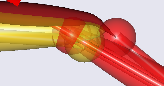 Model view Knee close up