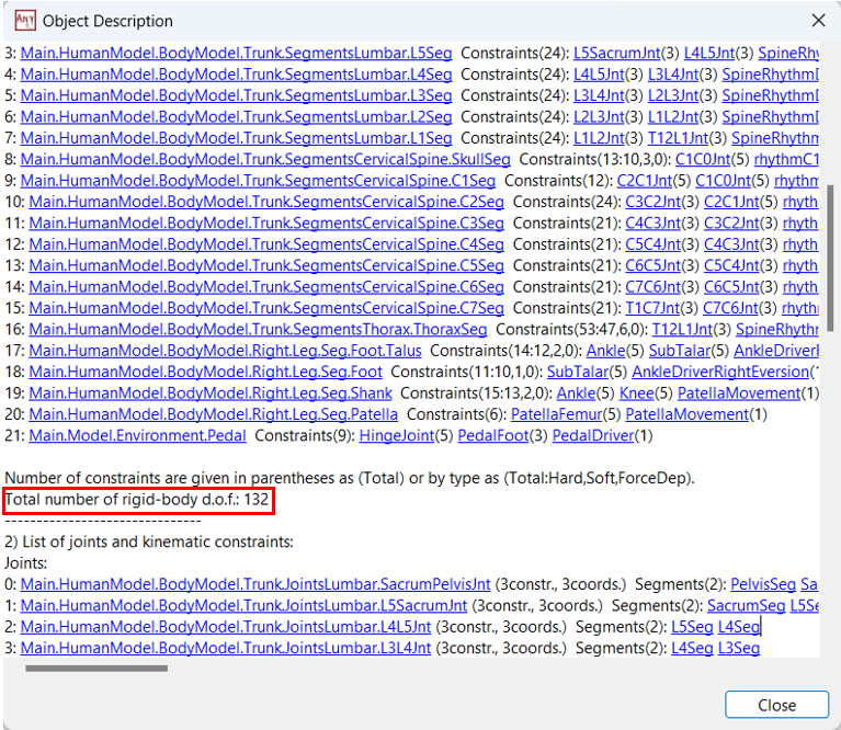 ObjectDescription DOFs